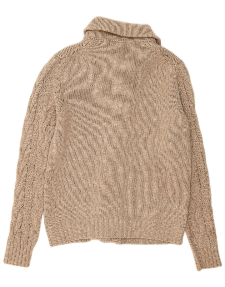 Massimo Dutti Herren-Strickjacke, große beige Wolle