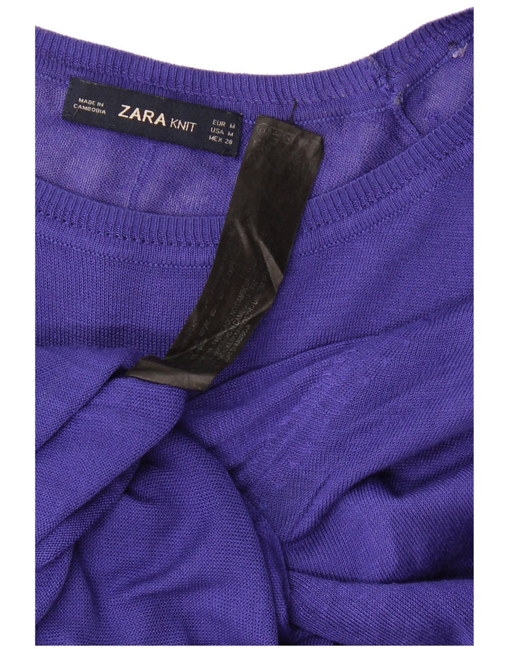 ZARA Damen-Pullover mit U-Boot-Ausschnitt, Gr. 14, Mittelviolett