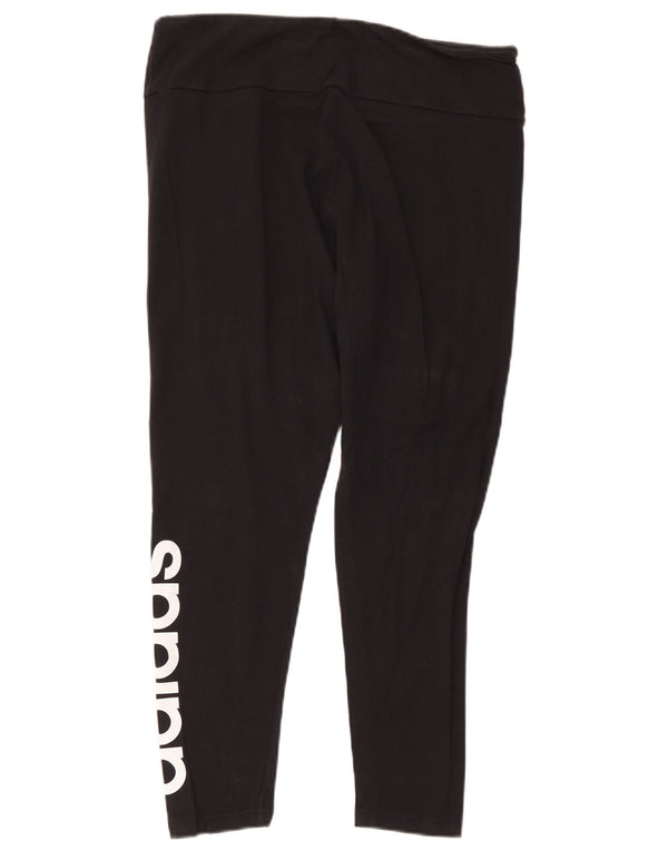 Adidas Damen Graphic Leggings UK 20/22 XL Schwarz Baumwolle