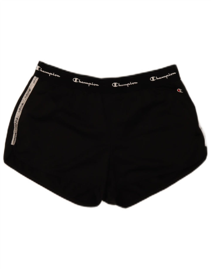Champion Womens Graphic Sport Shorts UK 14 Large Schwarz Polyester