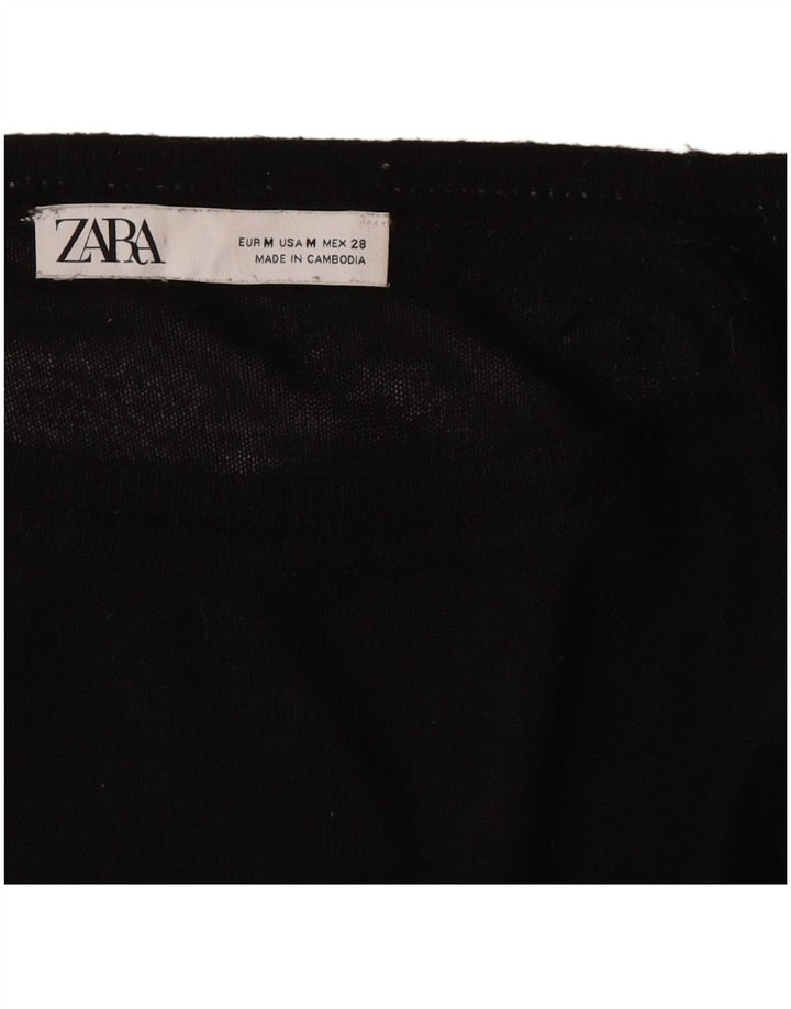 Zara Damen-Pullover mit U-Boot-Ausschnitt, Gr. 14, mittelschwarz