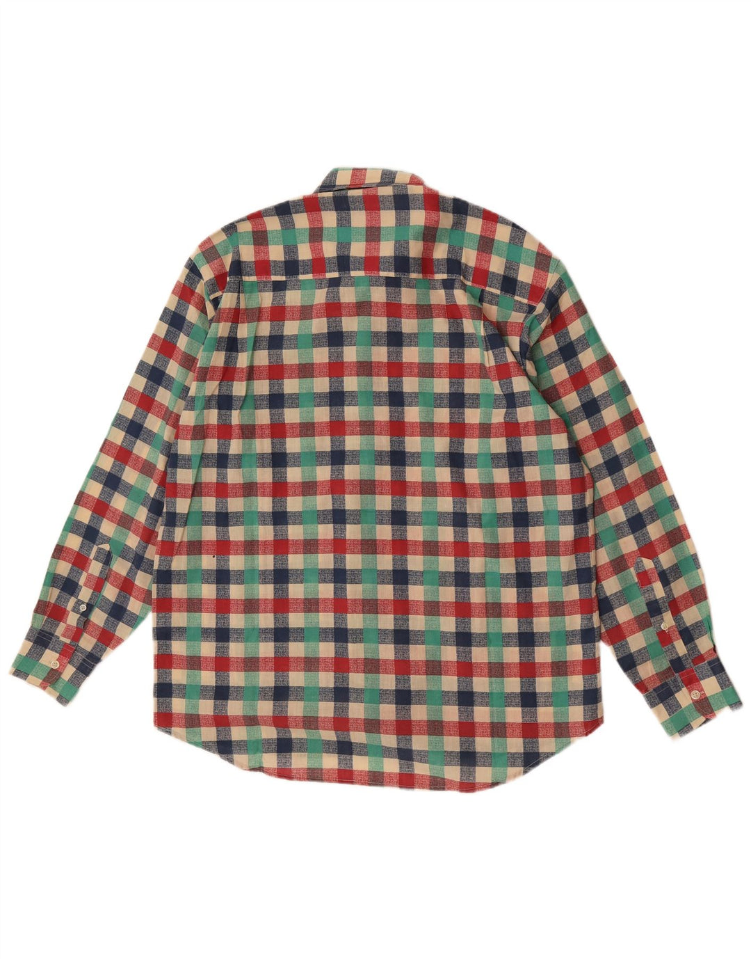 Vintage Herrenhemd, groß, mehrfarbig, Gingham-Polyester