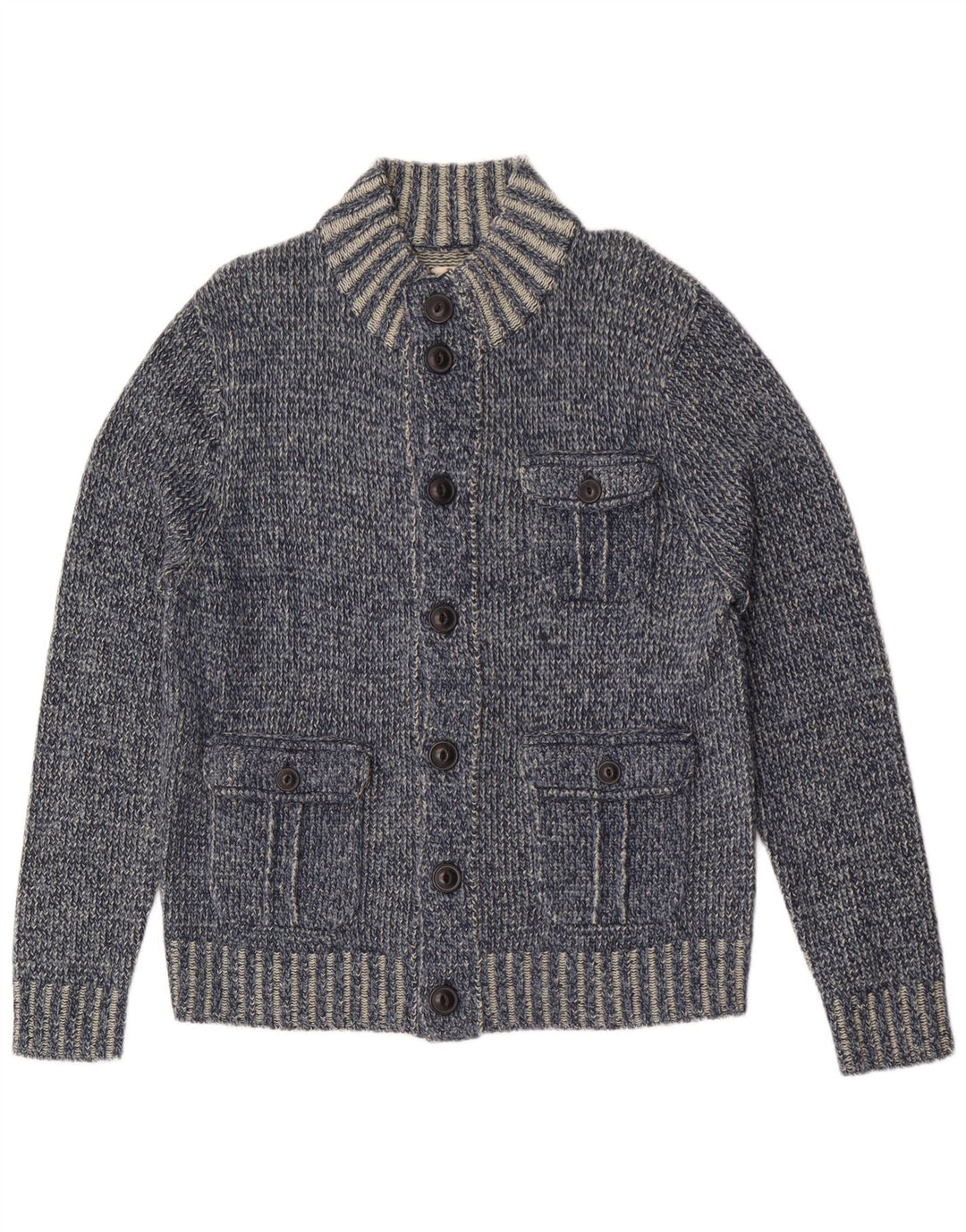 Watsons Herren-Strickjacke, EU 52/54, großes blau geflecktes Polyacryl