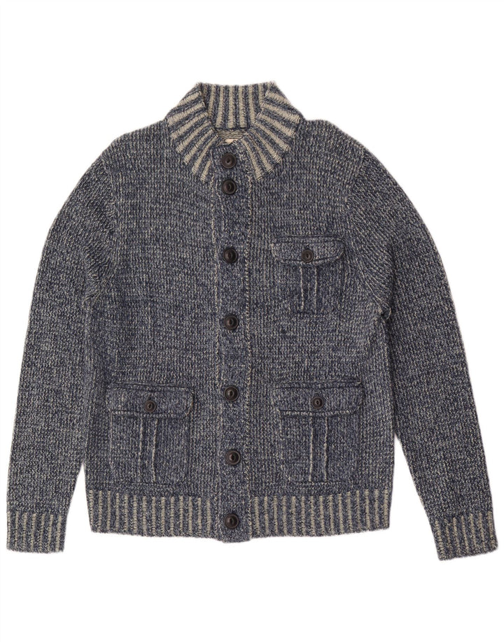 Watsons Herren-Strickjacke, EU 52/54, großes blau geflecktes Polyacryl