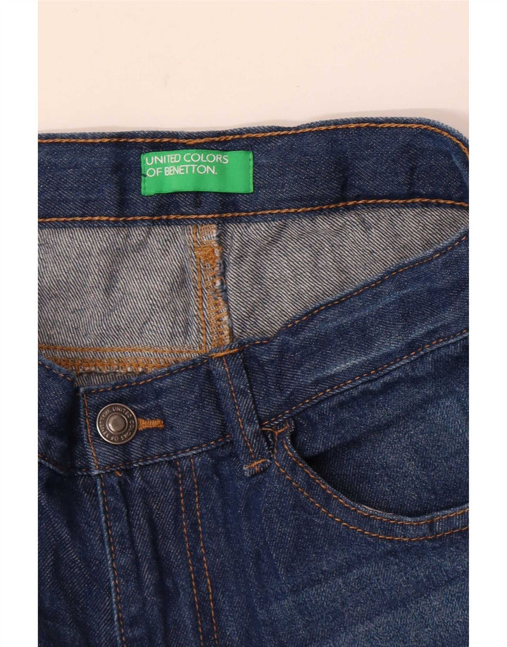 Benetton Damen Graphic Straight Jeans W26 L26 Blau