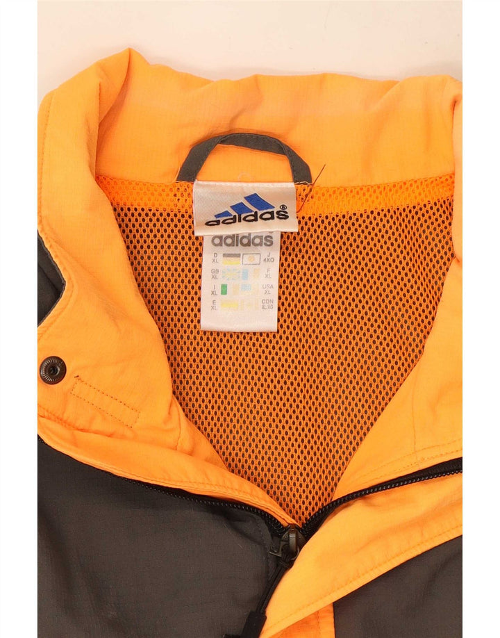 Adidas Herren Regenjacke UK 42 XL Orange Colourblock Polyester