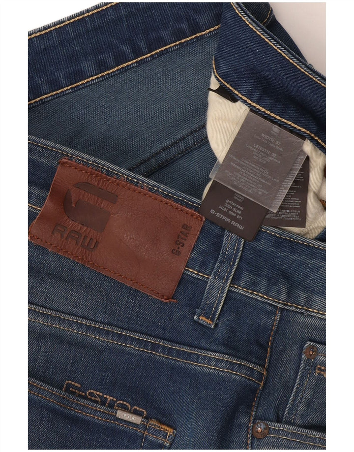 G-Star Herren Slim Jeans W32 L32 Blaue Baumwolle
