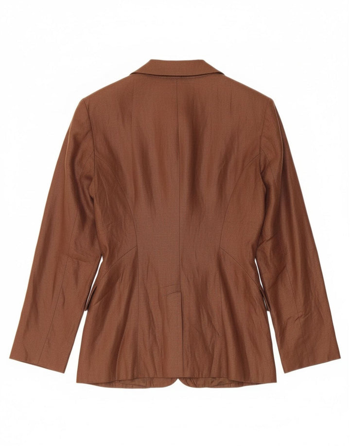 Vintage Damen 3-Knopf-Blazerjacke UK 10 Klein Braun