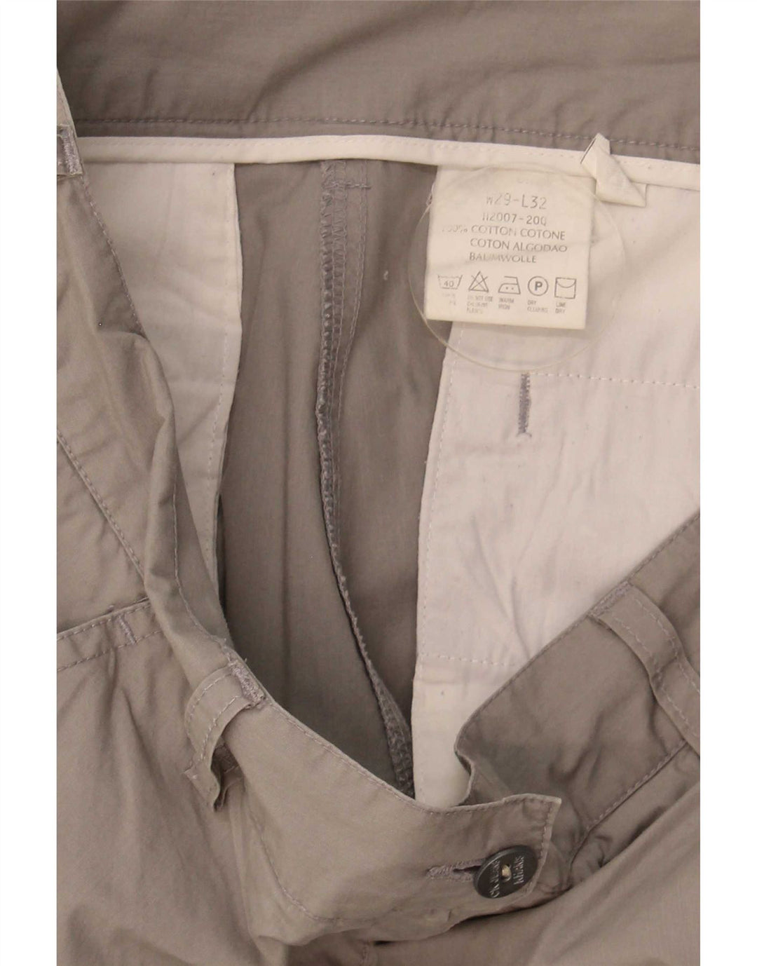 Calvin Klein Damen Gerade Cargohose W29 L32 Graue Baumwolle