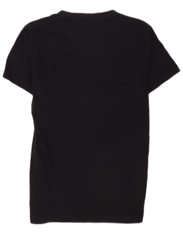 French Connection Damen T-Shirt Top UK 12 Mittelschwarze Baumwolle
