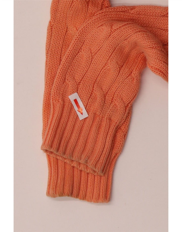 Ralph Lauren Damen-Pullover mit V-Ausschnitt, Gr. 12, Mittelorange