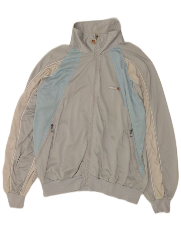 Ellesse Herren-Trainingsanzug-Oberjacke IT 54 XL Graues Colourblock-Polyester