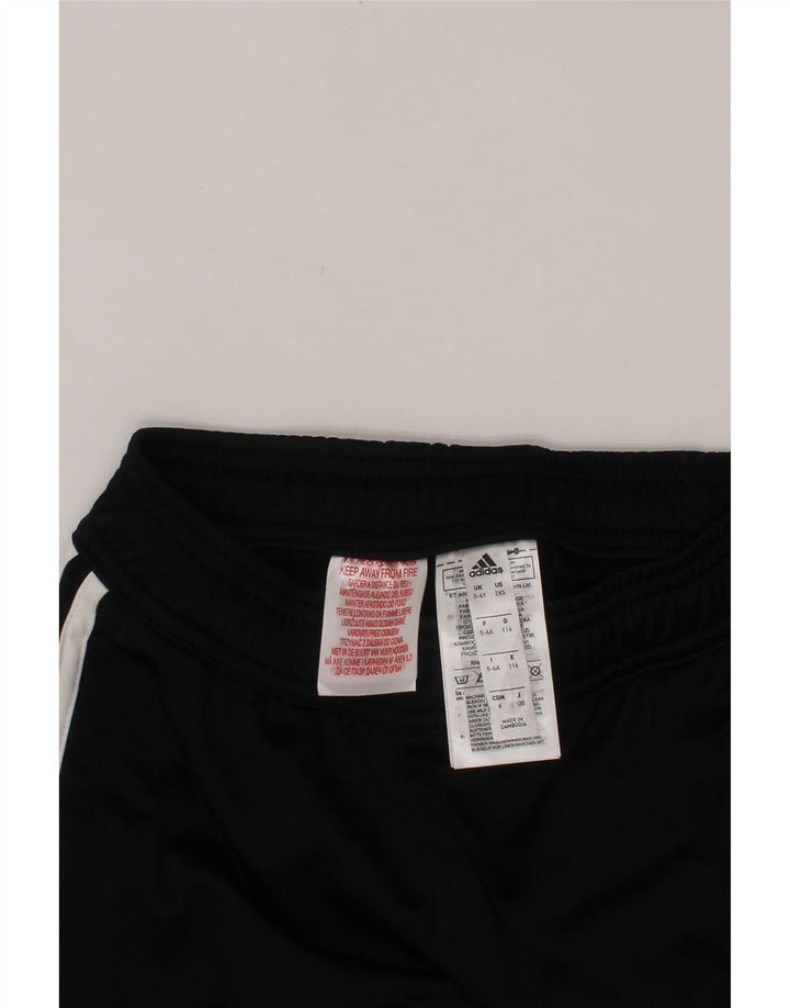 ADIDAS Boys Tracksuit Trousers 5-6 Years  Black Polyester