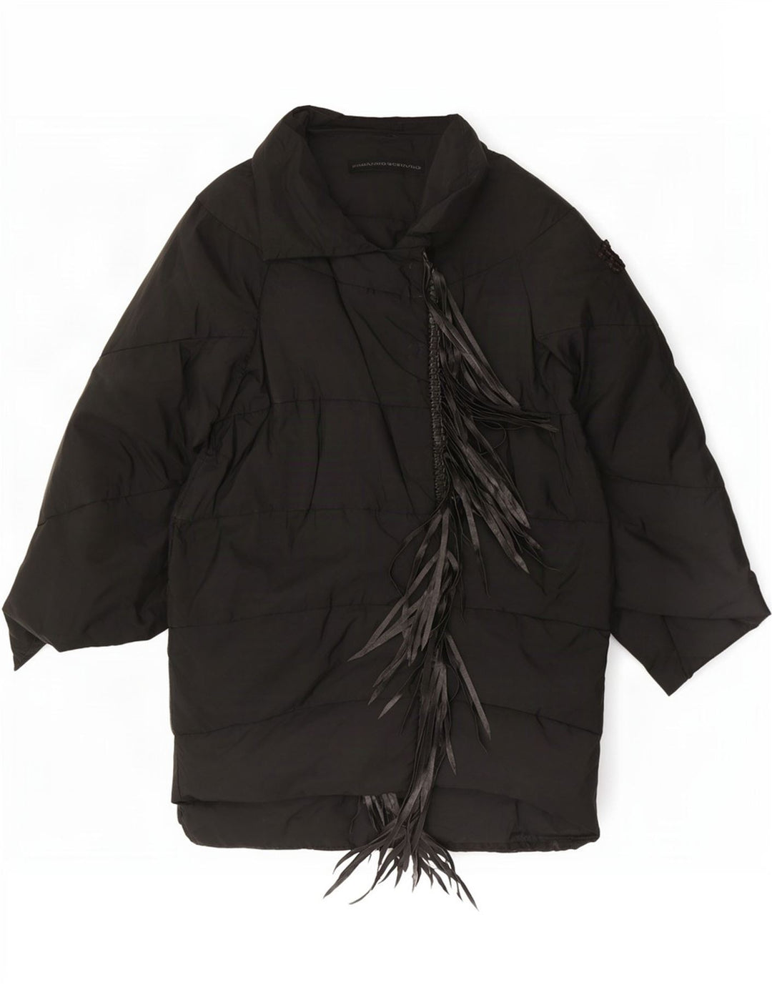 Ermanno Scervino Damen Wattierter Mantel IT 42 Medium Schwarz Polyester