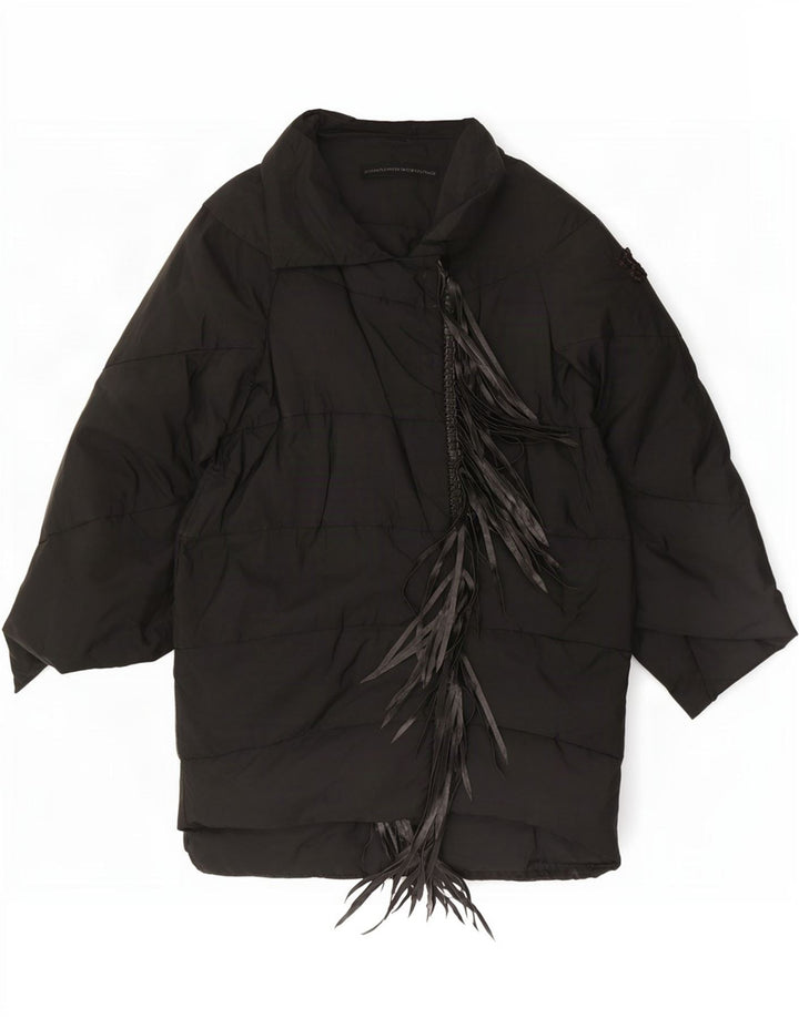 Ermanno Scervino Damen Wattierter Mantel IT 42 Medium Schwarz Polyester