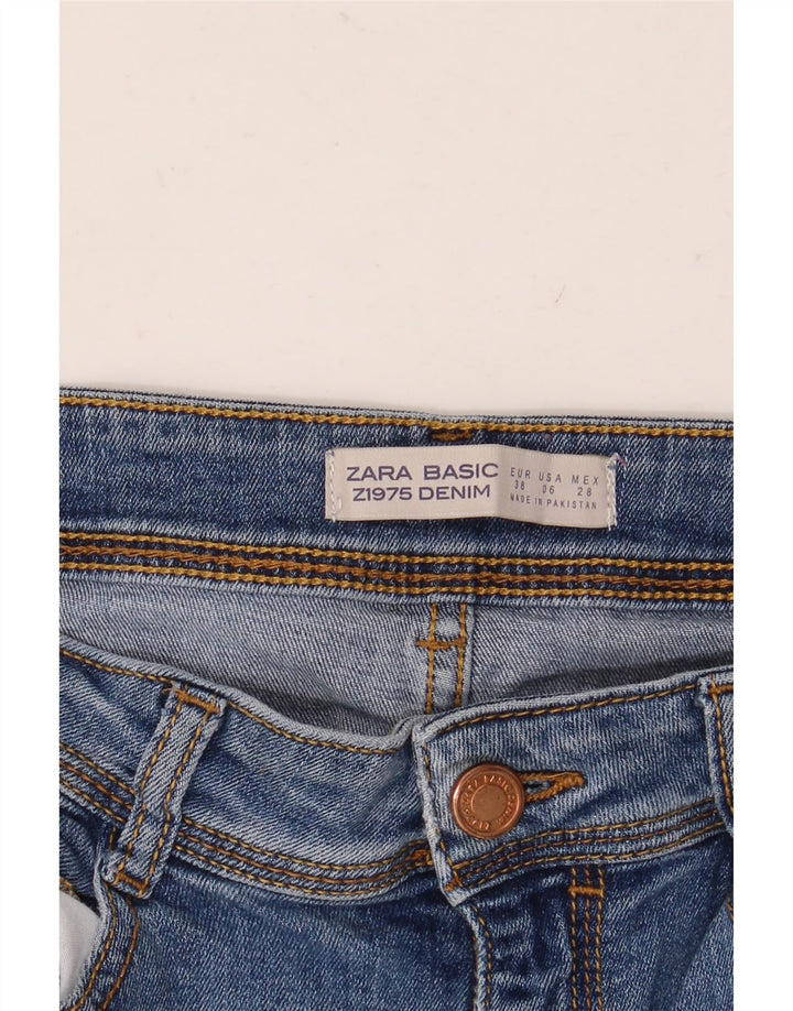 ZARA Damen Slim Jeans EU 38 Small W28 L30 Blau