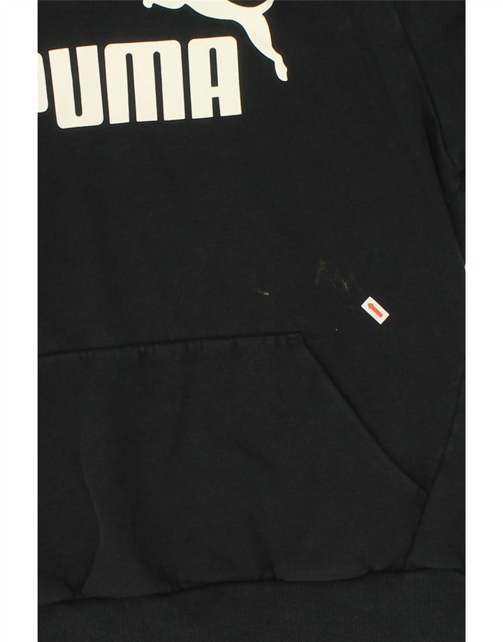 PUMA Mens Graphic Hoodie Jumper Large Black Cotton Vintage Puma and Second-Hand Puma from Messina Hembry 