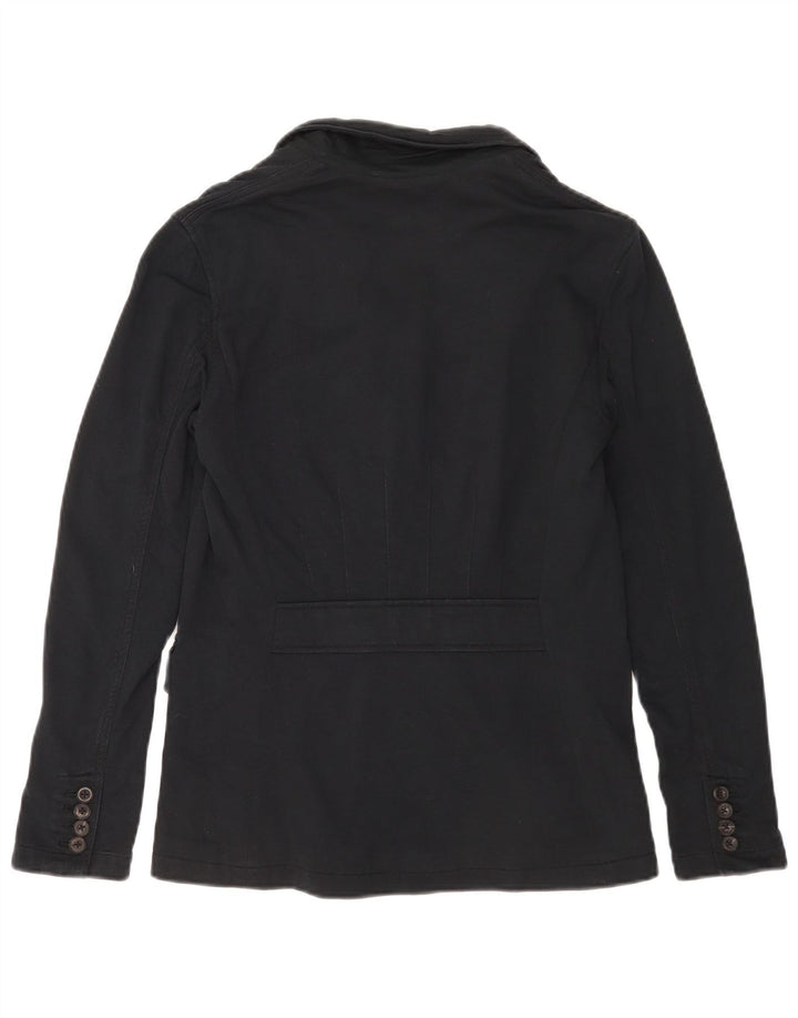 Ralph Lauren Damen-Blazerjacke mit 3 Knöpfen, US 6, mittelschwarz, Baumwolle