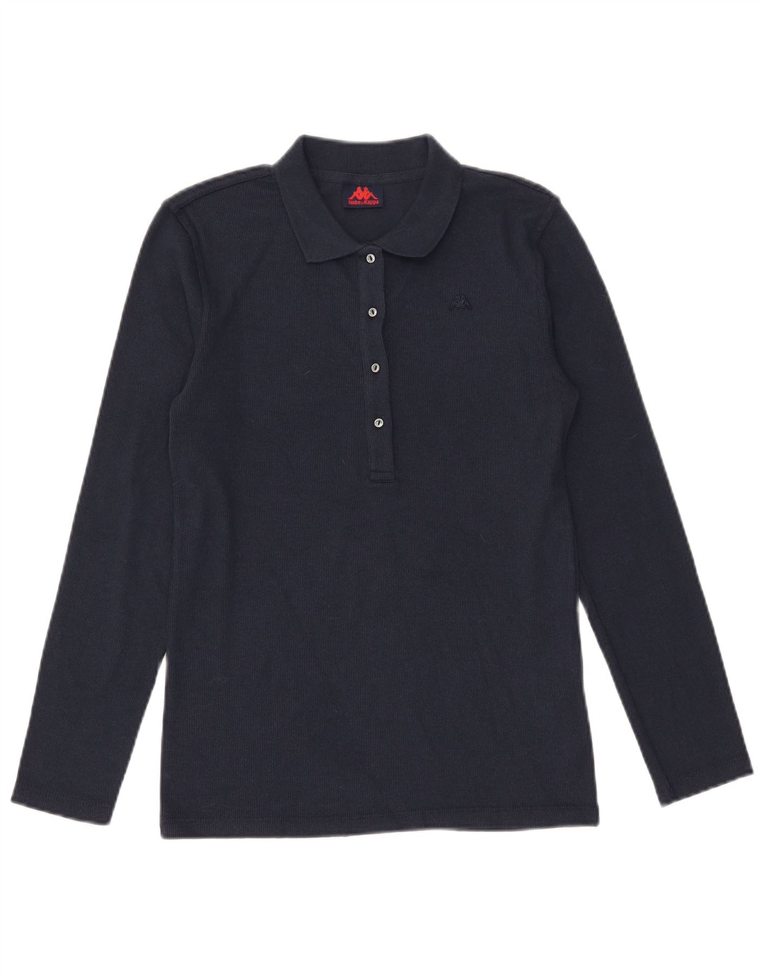 Kappa Damen Top Langarm UK 12 Medium Marineblau Baumwolle