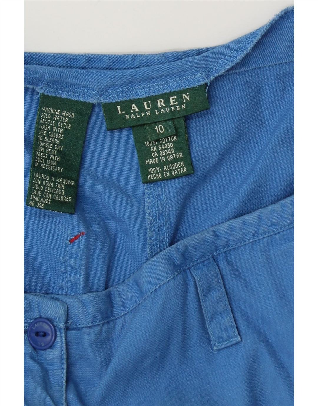 RALPH LAUREN Gerade Capri-Hose für Damen, US 10, Größe L, W32, L20, Blau