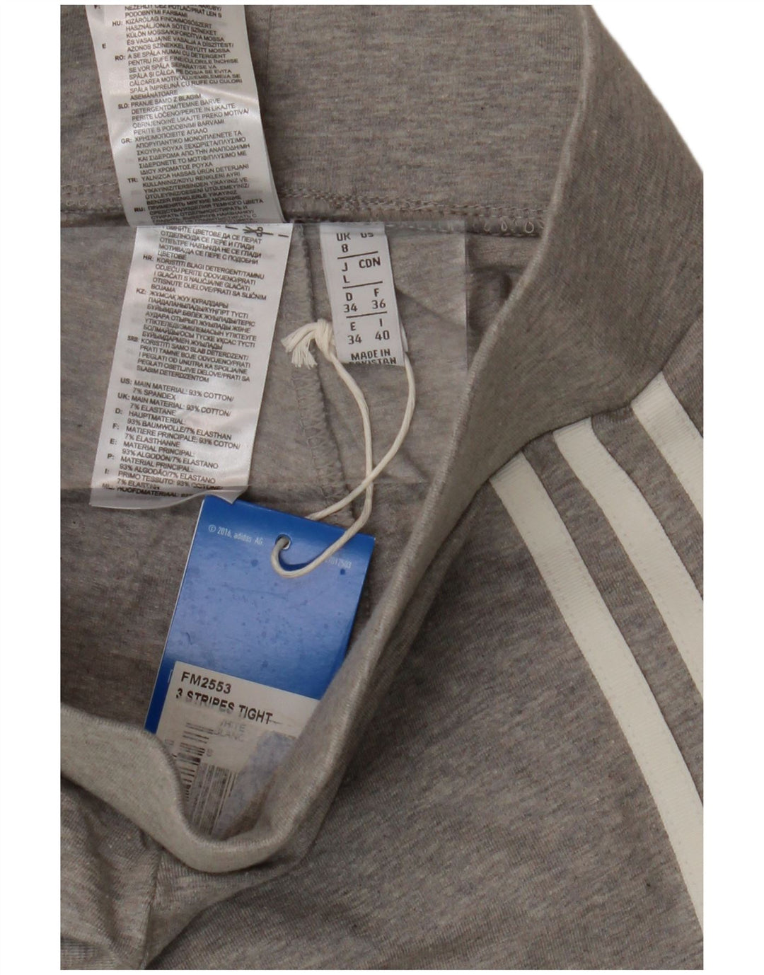 ADIDAS Womens Leggings UK 8 Small  Grey Cotton