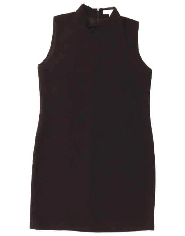 Zara Damen Ärmelloses Etuikleid UK 10 Small Schwarz Polyester