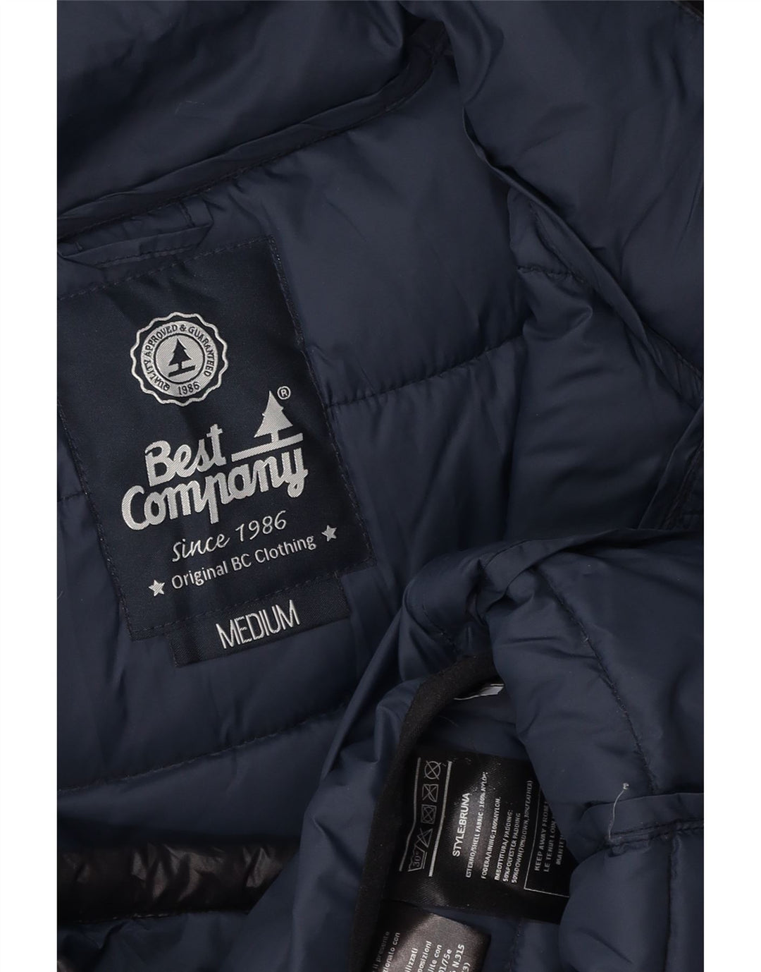 BEST COMPANY Wattierte Damenjacke mit Kapuze, UK 14, Mittelschwarz, Polyester