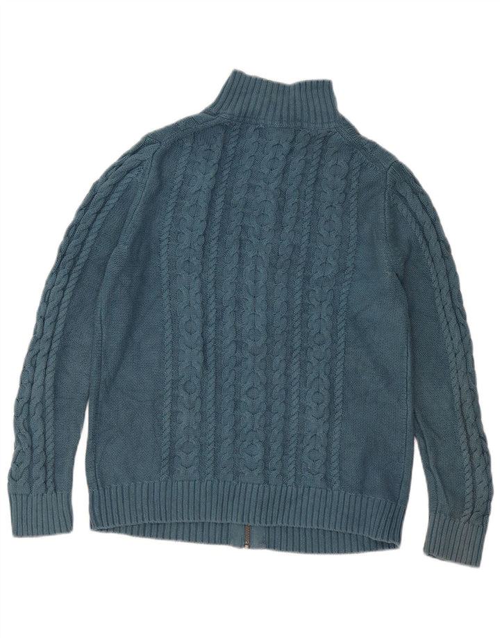 L.L.Bean Damen-Cardigan-Pullover UK 14 Mittelblaue Baumwolle