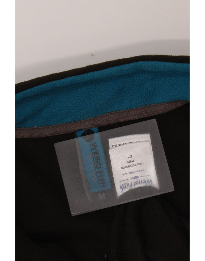 Weird Fish Herren-Fleecepullover mit Reißverschluss am Hals, Mittelschwarzes Polyester