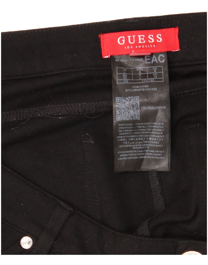 GUESS Damen High Waist Skinny Freizeithose UK 12 Medium W34 L27 Schwarz