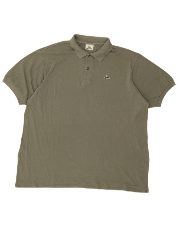 Lacoste Herren Poloshirt Größe 7 2XL Khaki Baumwolle