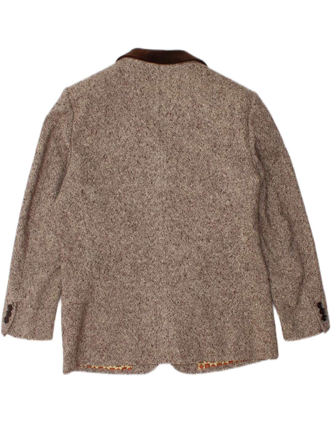 VINTAGE Womens 3 Button Blazer Jacket UK 14 Medium Brown Flecked Vintage Vintage and Second-Hand Vintage from Messina Hembry 