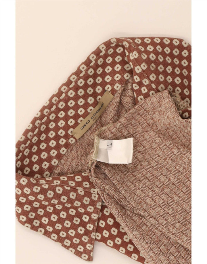 Daniele Alessandrini Damen Pullover Shirt UK 16 Large Braun Geometrisch