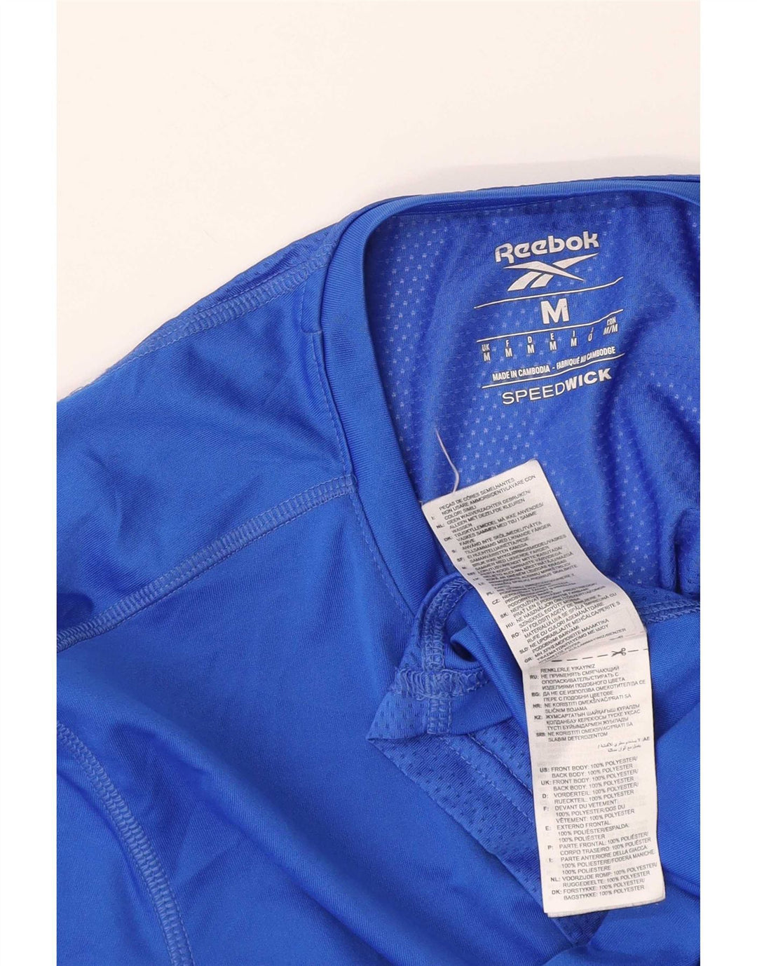 Reebok Herren T-Shirt Top Mittelblaues Polyester