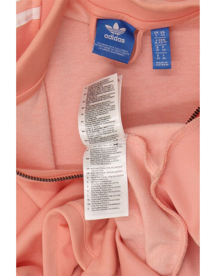 Adidas Damen Graphic Trainingsanzug Top Jacke UK 6 XS Orange Polyester