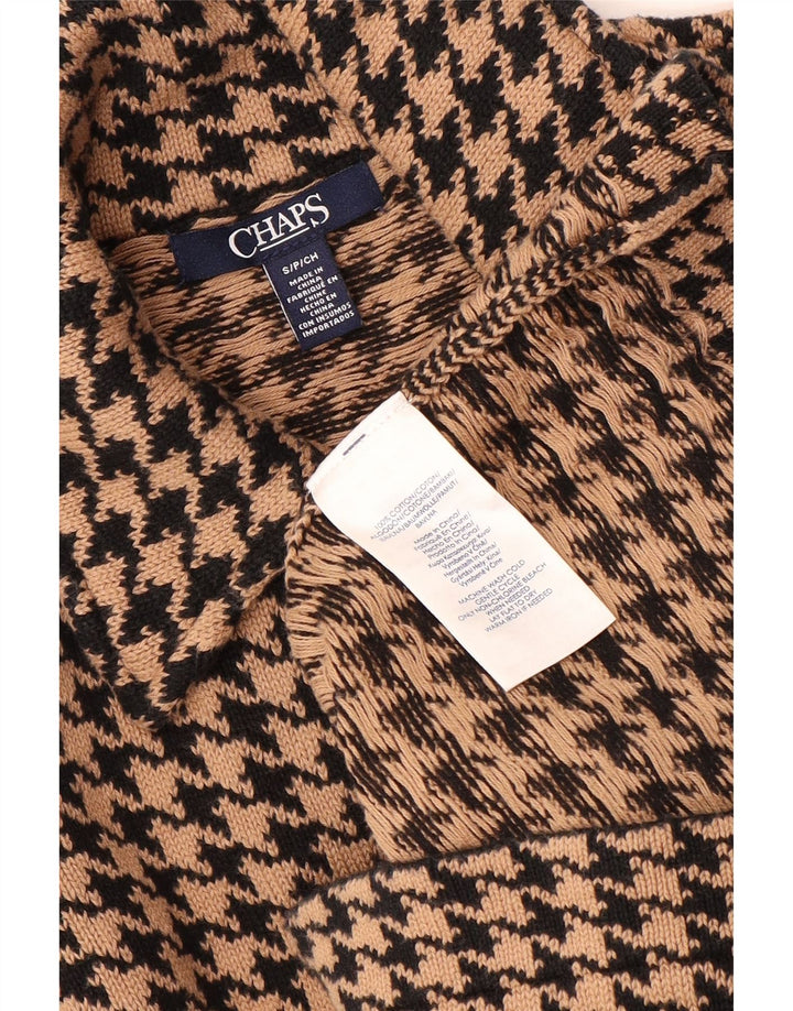 CHAPS Damen-Cardigan-Pullover UK 10 Small Beige Hahnentritt-Baumwolle