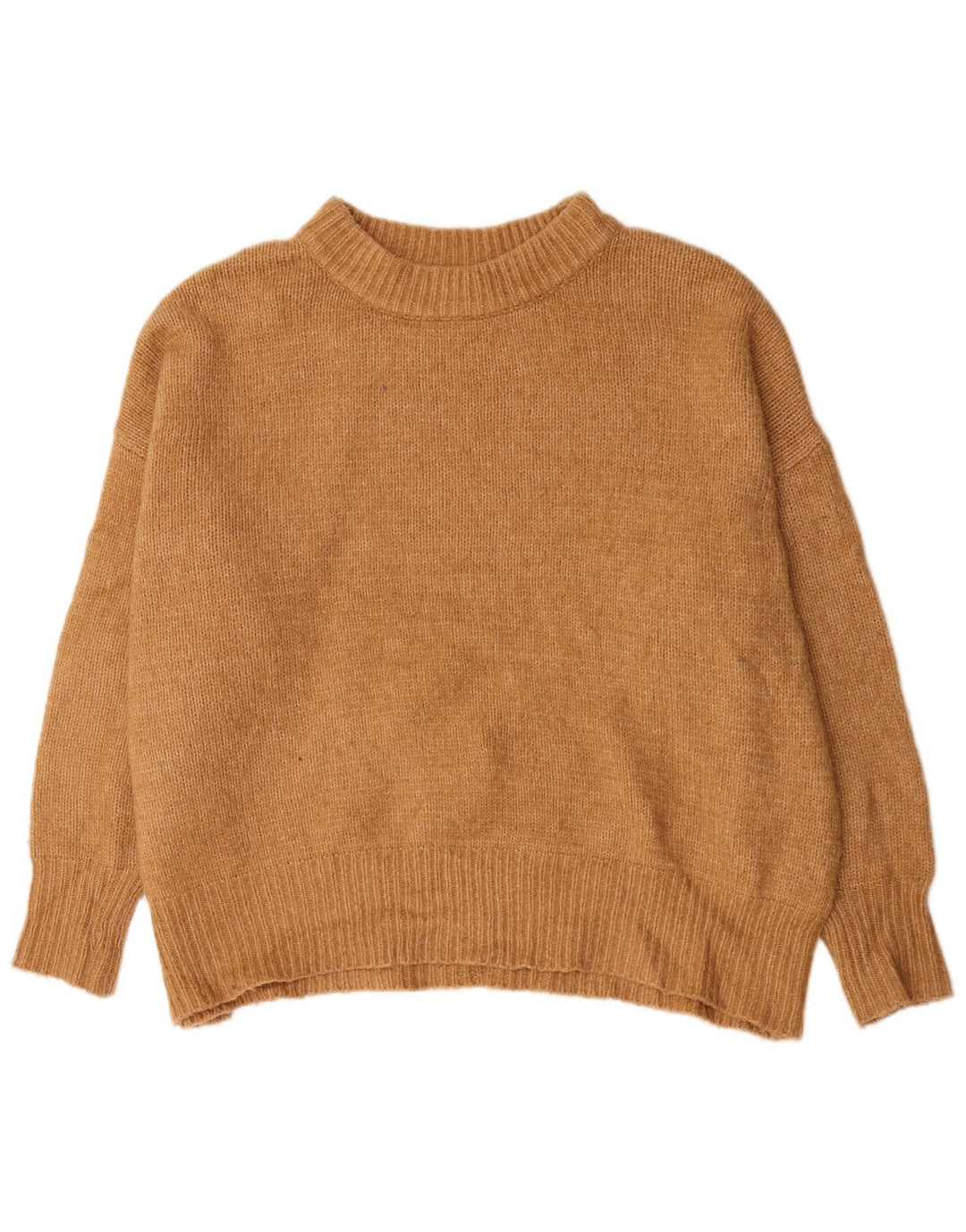Zara Damen-Pullover mit Rollkragen, übergroß, Gr. 10, Small, Beige, Acryl