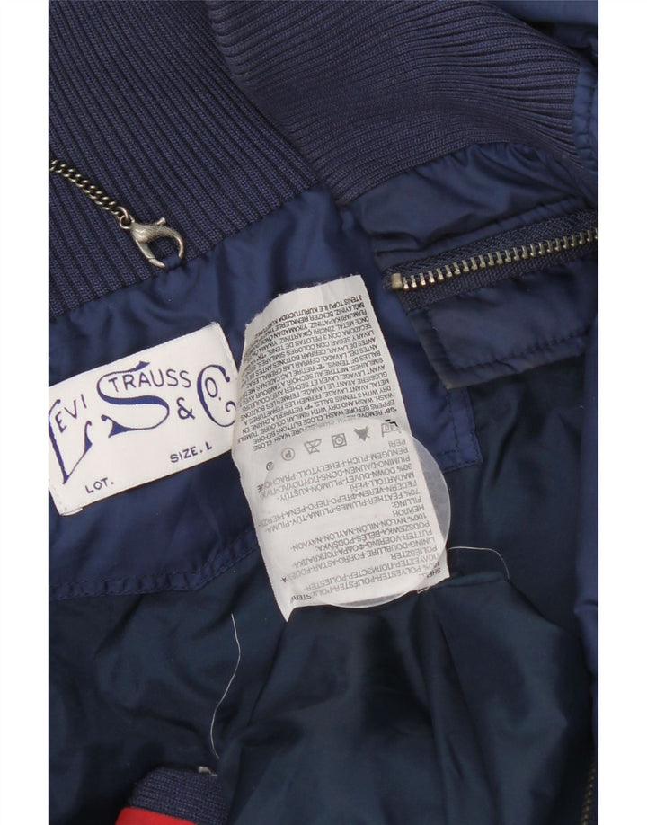 Levi's Damen Wattierte Jacke UK 16 Large Marineblau Polyester