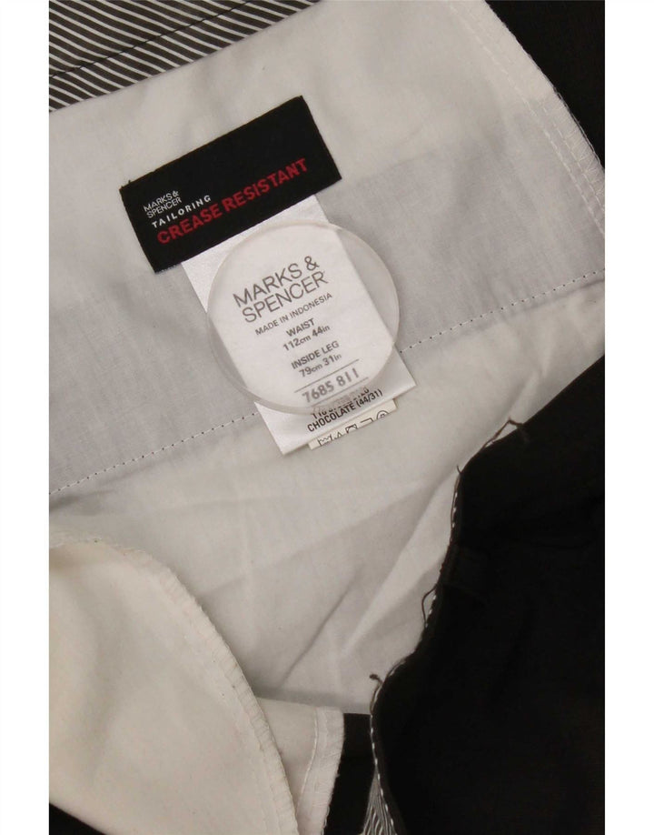 Marks & Spencer Herren-Anzughose mit Pegged-Anzug, W44, L31, braunes Polyester