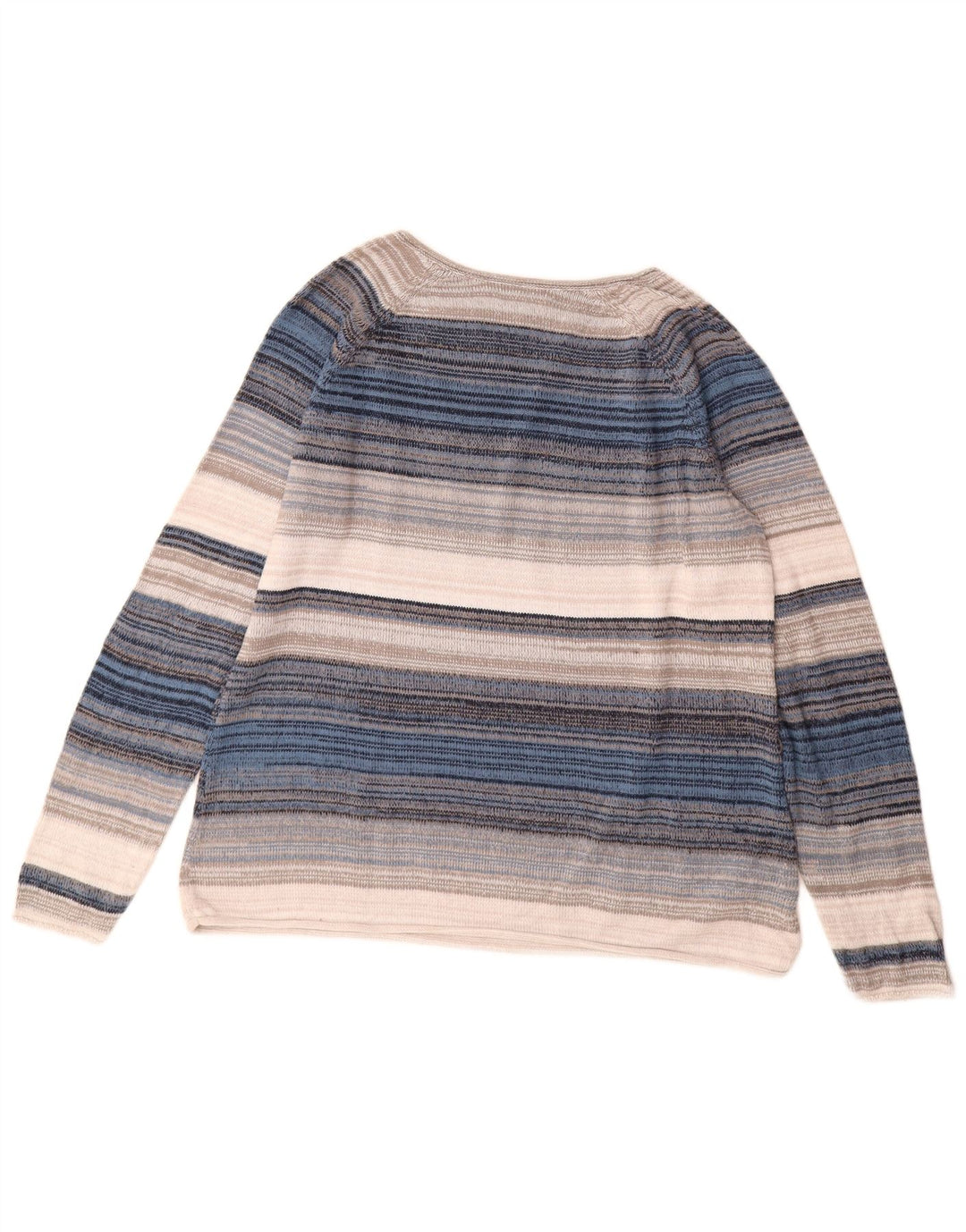 EDDIE BAUER Damen Pullover mit V-Ausschnitt UK 18 XL Mehrfarbig gestreift