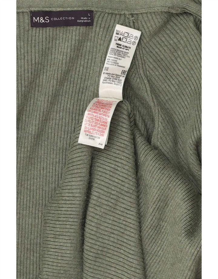 Marks & Spencer Damen Longline-Cardigan-Pullover UK 16 Large Khaki