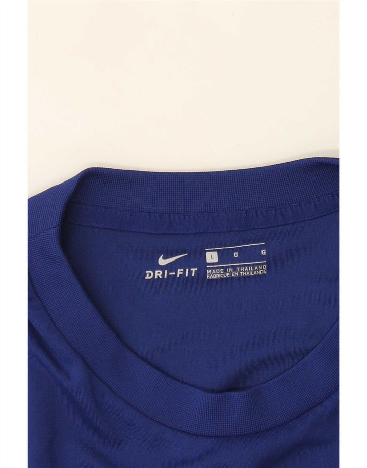 Nike Herren Dri Fit Graphic T-Shirt-Oberteil, groß, blau, Farbblock