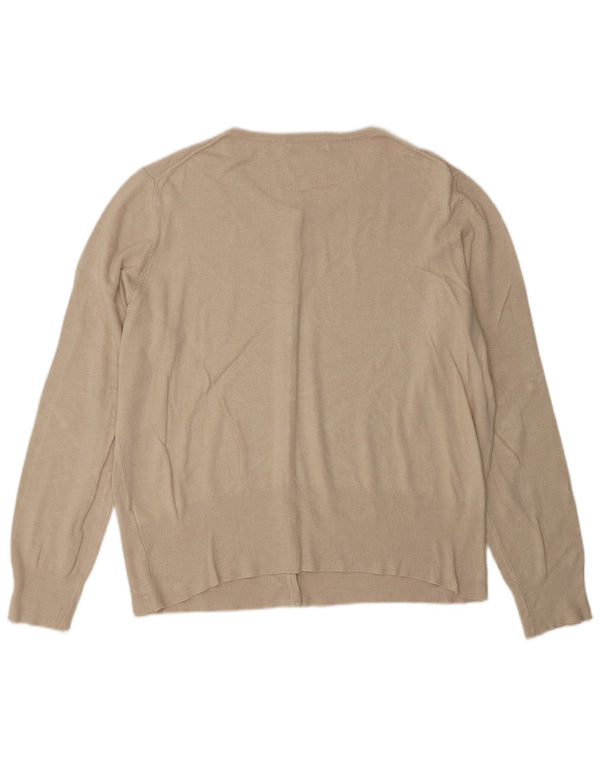 Marks & Spencer Damen Strickjacke Pullover UK 20 2XL Beige Viskose