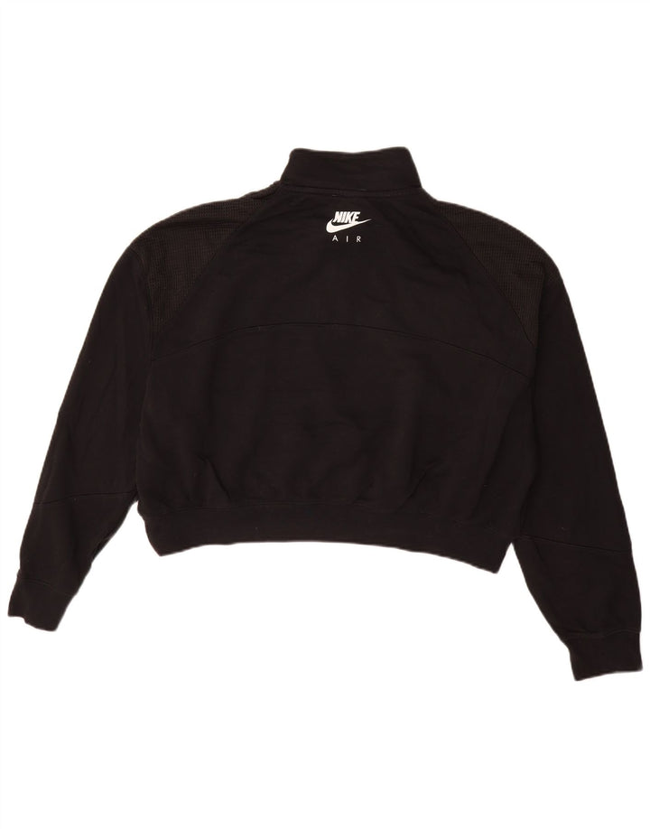 Nike Damen-Sweatshirt mit übergroßem Crop-Ausschnitt und Reißverschluss, Gr. 40, Größe L, Schwarz