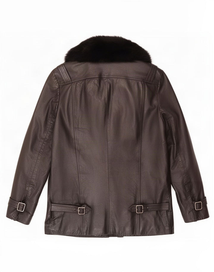 Vintage Damen Lederjacke UK 14 Medium Schwarz