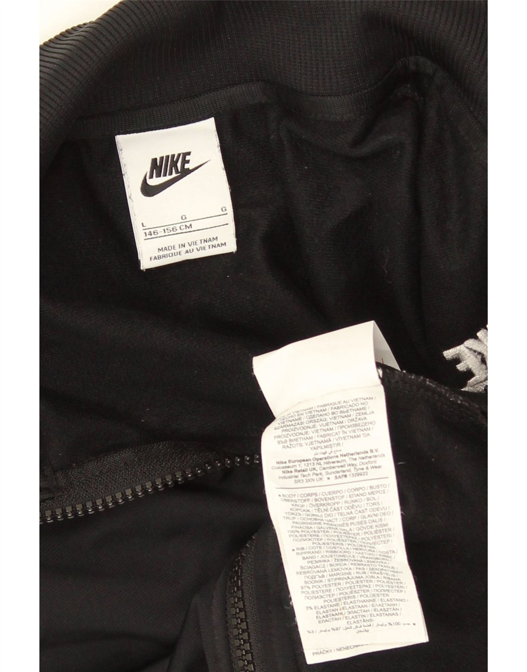 Nike Mädchen Crop Trainingsanzug Top Jacke 12–13 Jahre groß schwarz Polyester