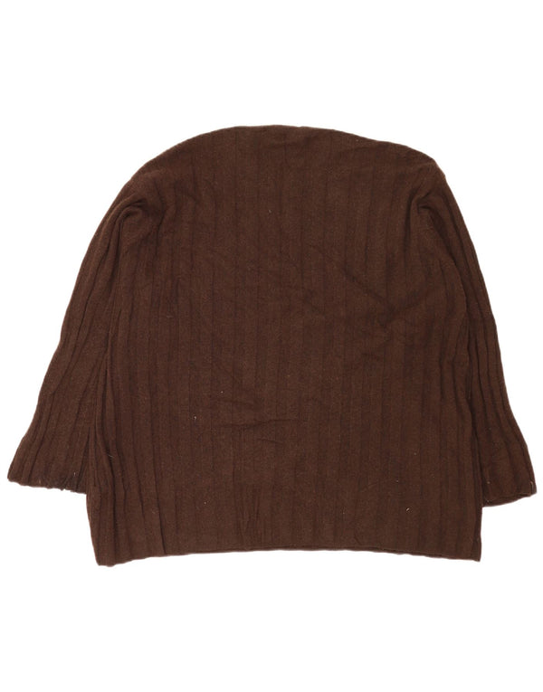 Zara Damen-Pullover, übergroß, Rundhalsausschnitt, Gr. 14, Mittelbraun, Polyamid