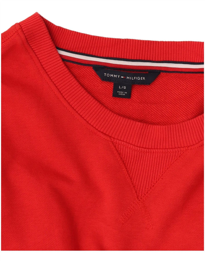 Tommy Hilfiger Damen Sweatshirt Pullover UK 16 Large Rot