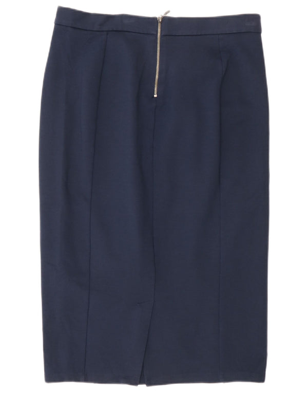 Marks & Spencer Damen Midirock UK 12 Medium W30 Marineblau Polyamid