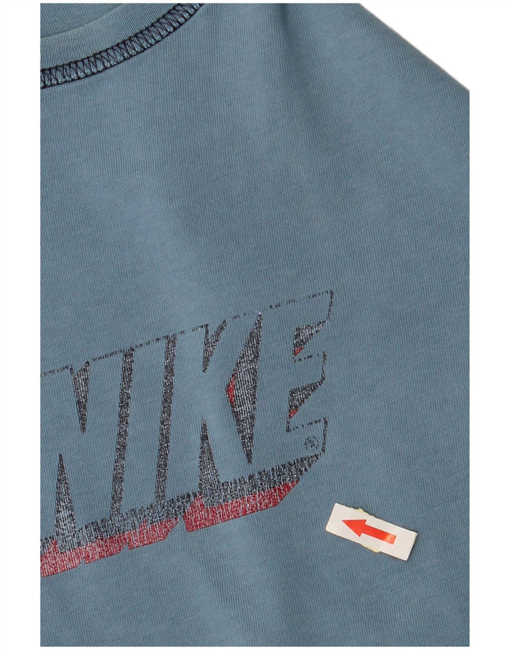 NIKE Herren-T-Shirt mit Grafik, UK 39/41, mittelblaue Baumwolle